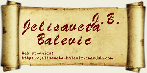 Jelisaveta Balević vizit kartica